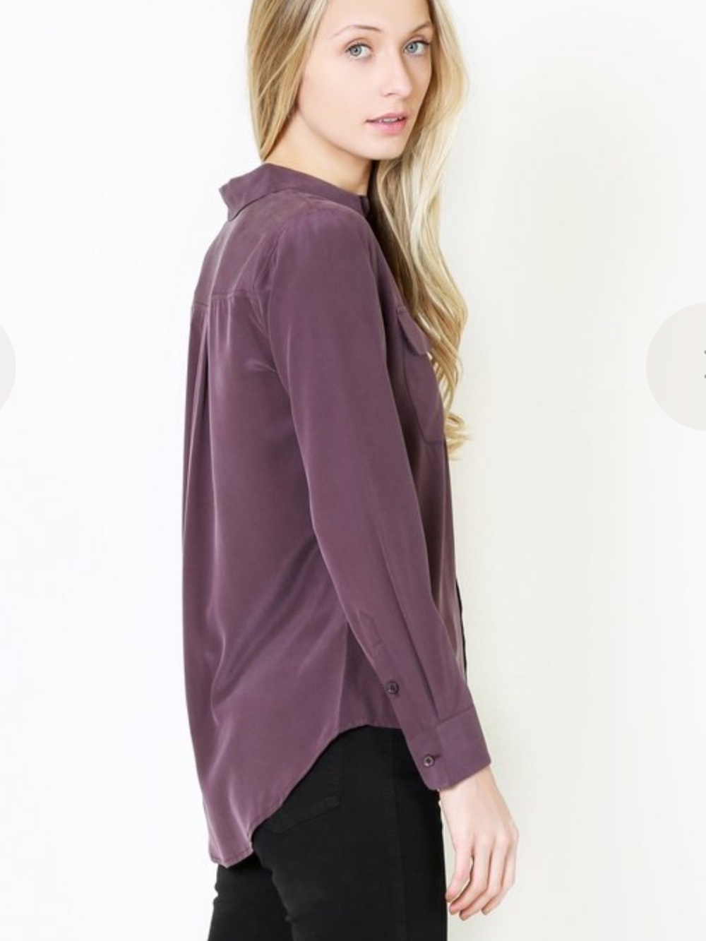 Equipment Slim Signature Silk Blouse In Plum Size XS - Picture 3 of 9